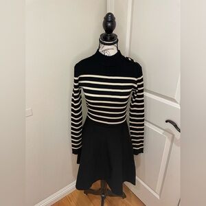 Black and Gold Striped Dress Medium